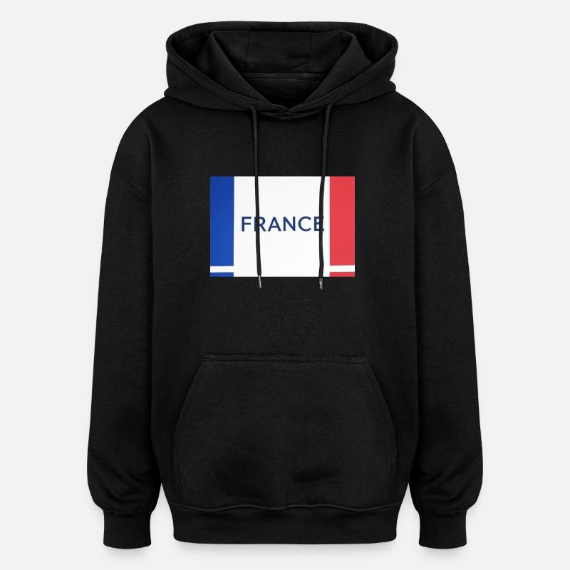 France - Sweat à capuche oversize unisexe - noir