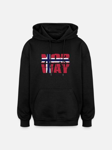 Norway Flag - Oversized Unisex Hoodie - black