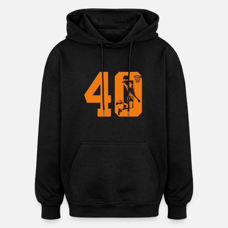 NUMÉRO 40 BASKETBALL 40E ANNIVERSAIRE - Sweat à capuche oversize unisexe - noir