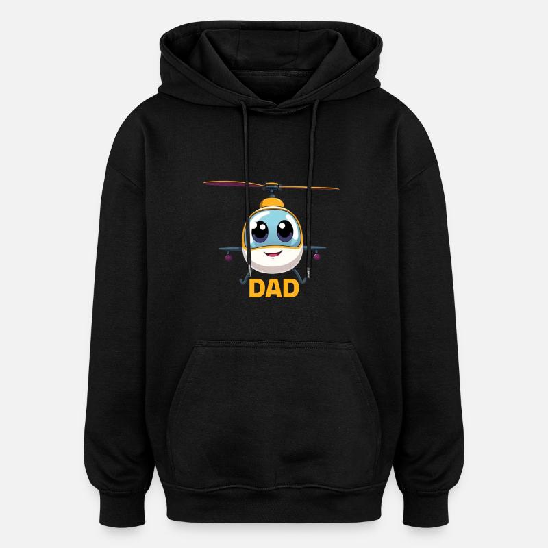 Papa hélicoptère - Sweat à capuche oversize unisexe - noir