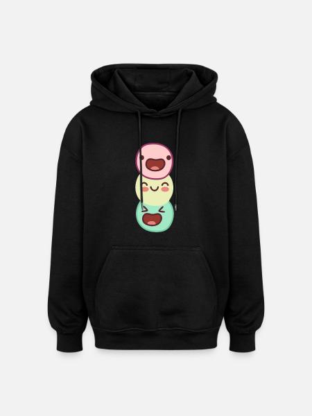 funny happy - unusually funny threesome - Oversized Unisex Hoodie - black