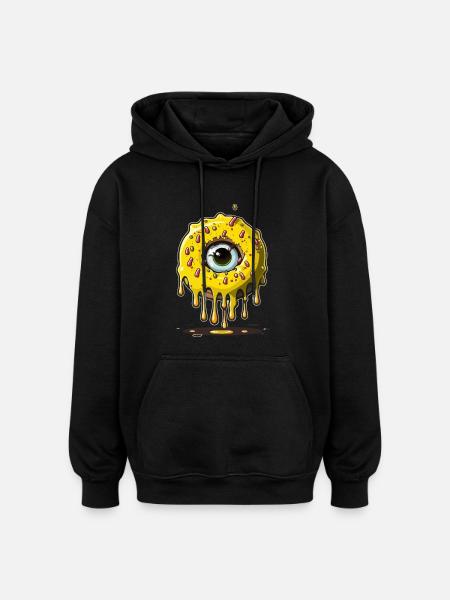 Monster Eye Donut - Oversized Unisex Hoodie - black