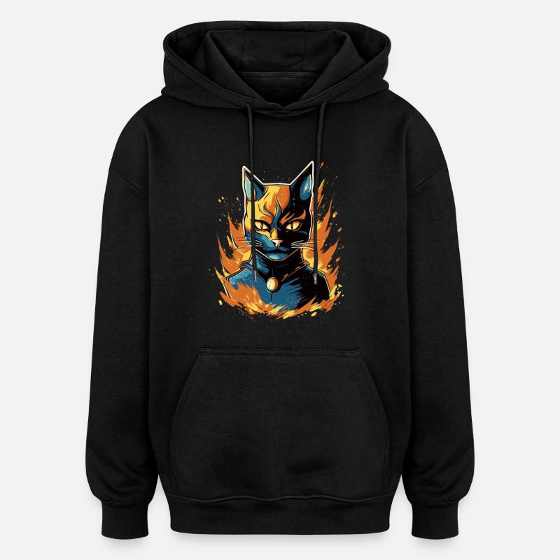 Superpfoten im Einsatz: Superkatze - Oversized Unisex Hoodie - Schwarz