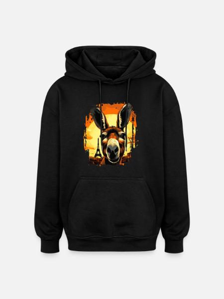 A donkey in Paris - Oversized Unisex Hoodie - black