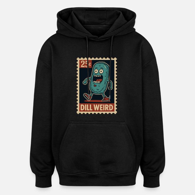 Strange cucumber as a stamp - Oversized Unisex Hoodie - black