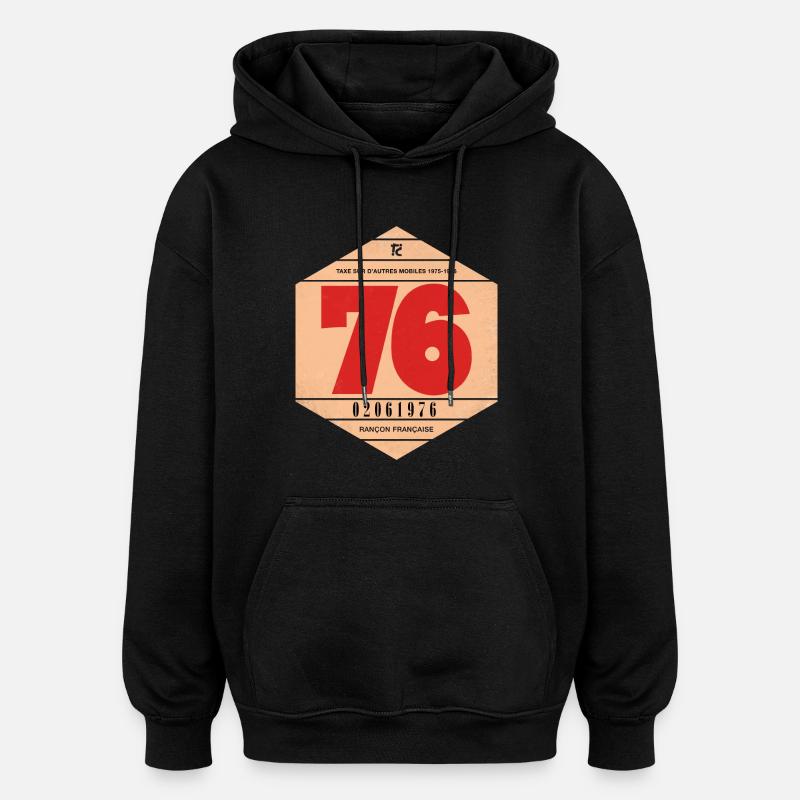 Vignette automobile 1976 - Sweat à capuche oversize unisexe - noir