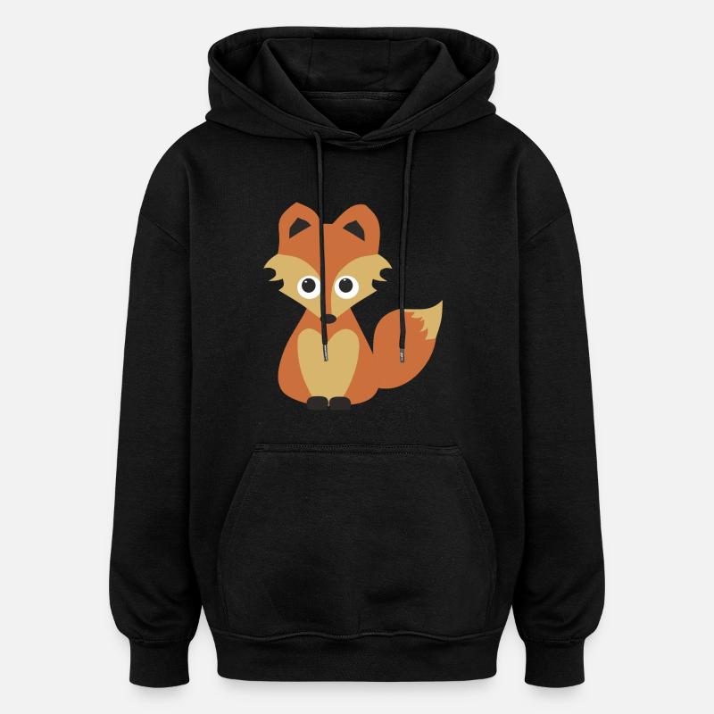 Fox - Oversized Unisex Hoodie - black