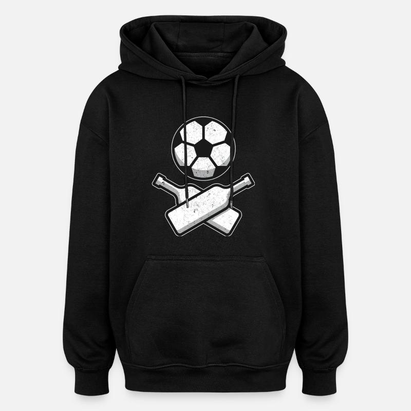 Fussball Skull & Bones - Oversized Unisex Hoodie - Schwarz