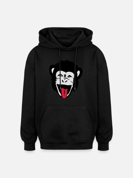 monkey gorilla monkey Header1 - Oversized Unisex Hoodie - black