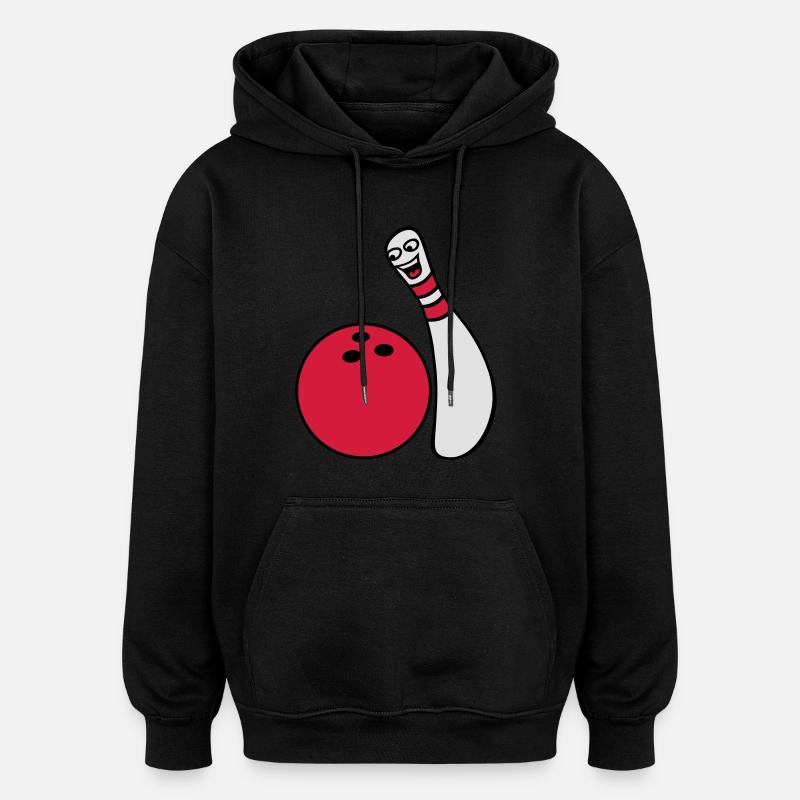 Cheeky Comic Bowling Pin - Sweat à capuche oversize unisexe - noir