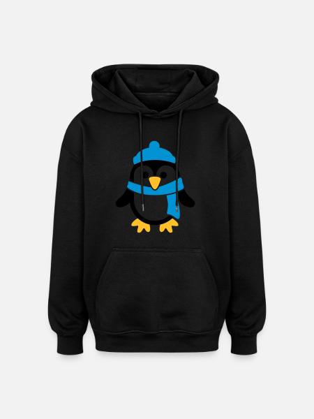 Manchot - Sweat à capuche oversize unisexe - noir