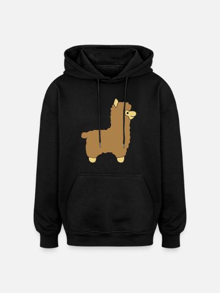 lama alpaca comic - Oversized Unisex Hoodie - Schwarz