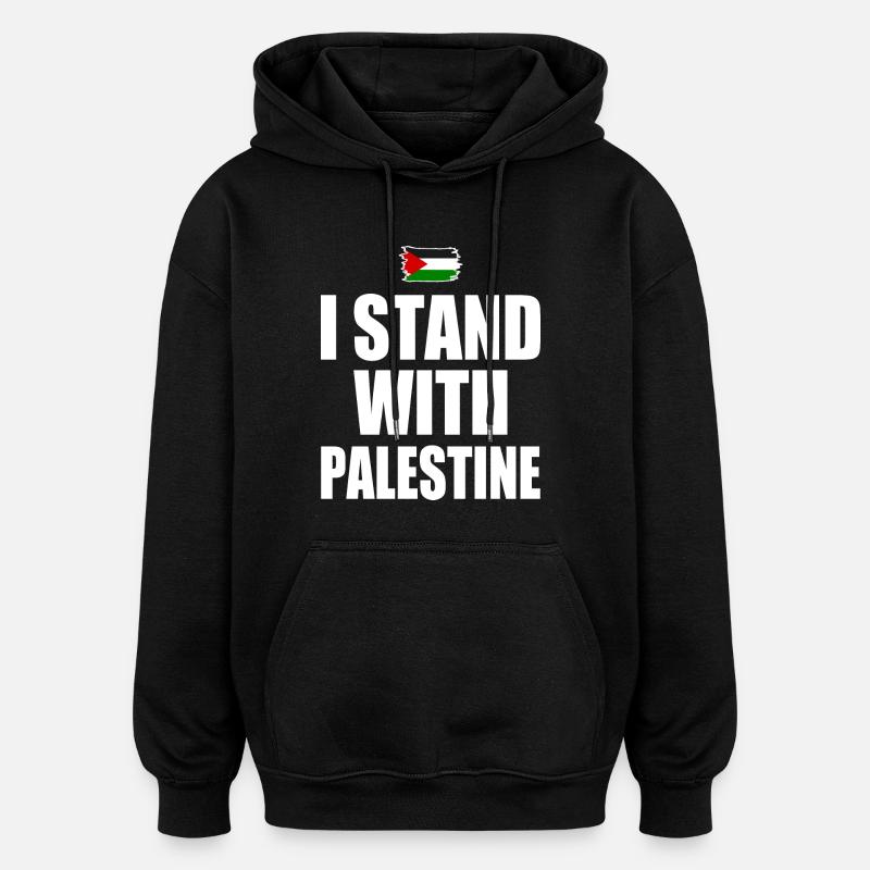 I Stand with palestine - Sweat à capuche oversize unisexe - noir