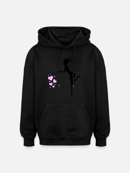 fee elfe herzen - Oversized Unisex Hoodie - Schwarz