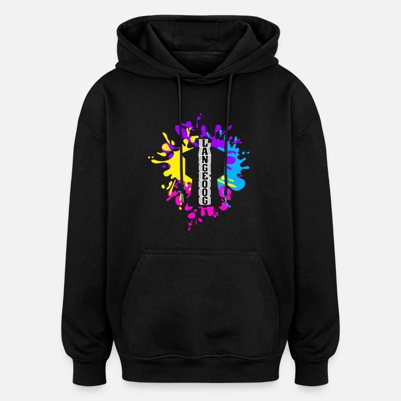 Langeoog Splash Wasserturm - Oversized Unisex Hoodie - Schwarz