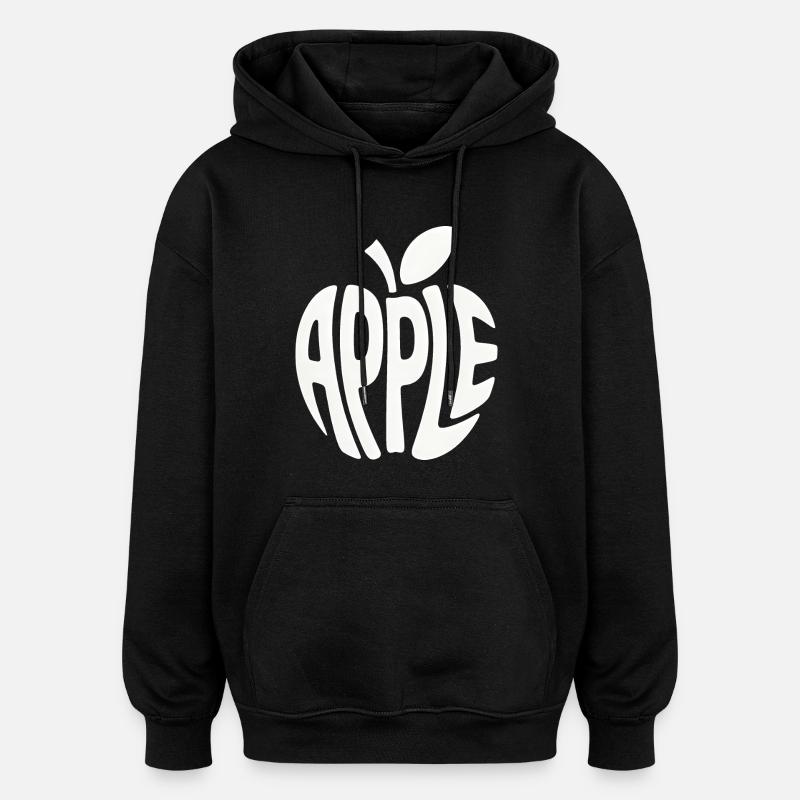 Apple - Cool Fruit Logo - Oversized Unisex Hoodie - black