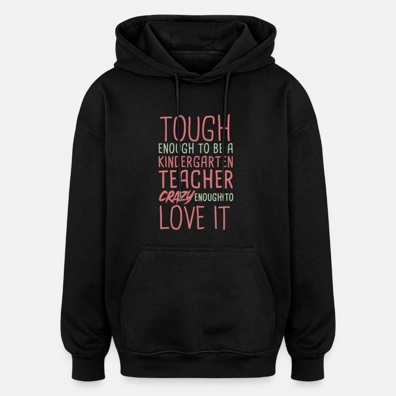 Enseignante de maternelle Crazy - Sweat à capuche oversize unisexe - noir