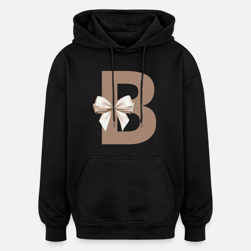 Lettre B Nœud - Sweat à capuche oversize unisexe - noir