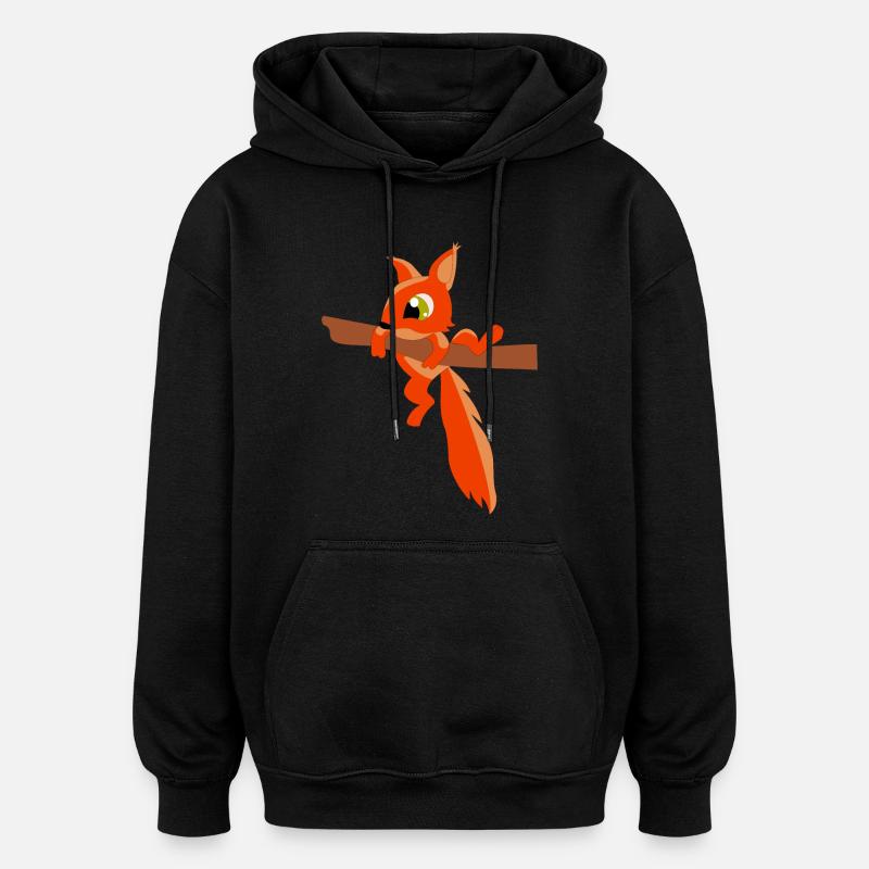 Eichhörnchen - Oversized Unisex Hoodie - Schwarz