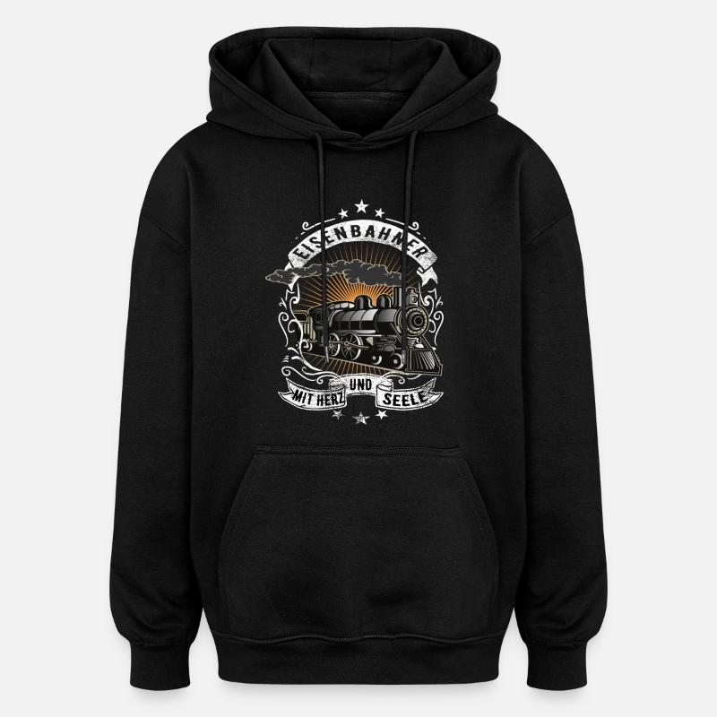 Railroad railway workers - Oversized Unisex Hoodie - black