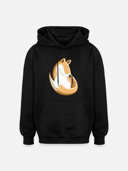 Fox With Baby Jeg Graviditet Jeg Børn Gave - Oversize unisex hoodie - sort