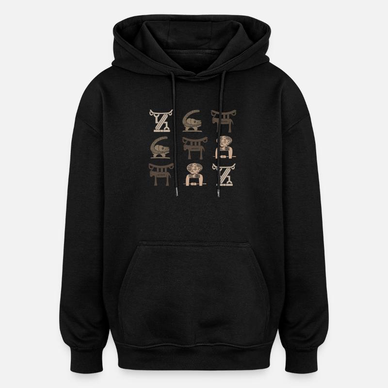 Art tribal africain abstrait - Sweat à capuche oversize unisexe - noir