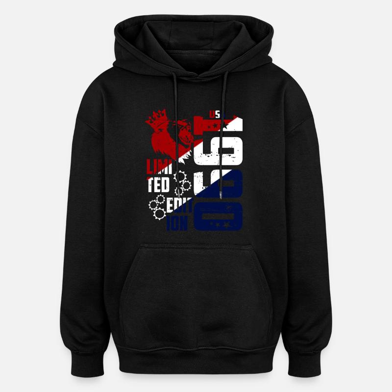 1990 Naissance aux États-Unis - Sweat à capuche oversize unisexe - noir