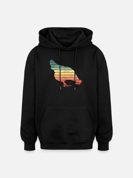 Poulets - Sweat à capuche oversize unisexe - noir