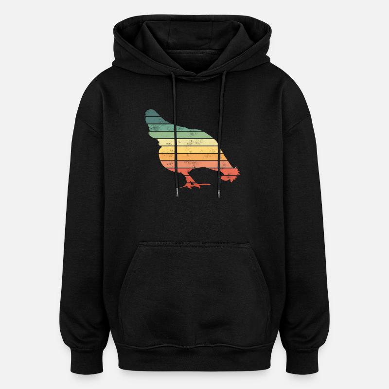 Poulets - Sweat à capuche oversize unisexe - noir