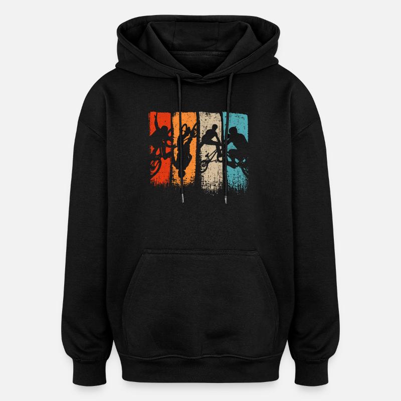 Silhouettes d’action à cinq panneaux - Sweat à capuche oversize unisexe - noir