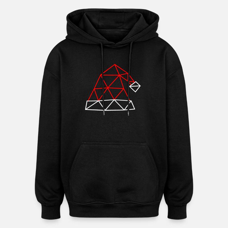 Chapeau de Noël - Lignes géométriques - Sweat à capuche oversize unisexe - noir