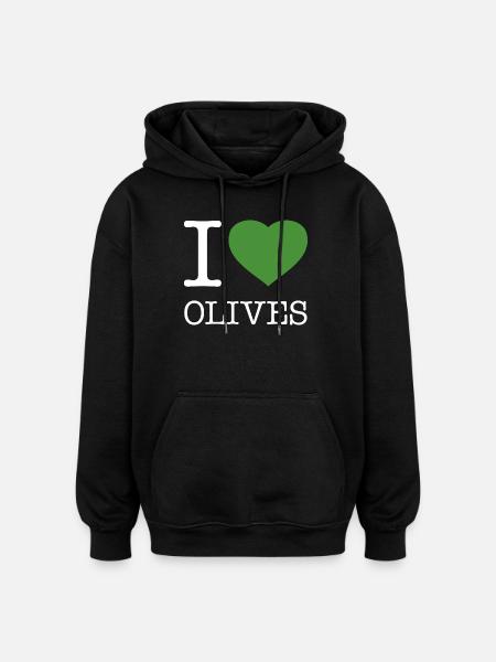 I LOVE OLIVES Oliven - Oversized Unisex Hoodie - black