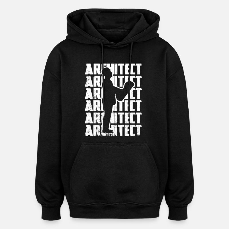 Drôle d’architecte - Sweat à capuche oversize unisexe - noir