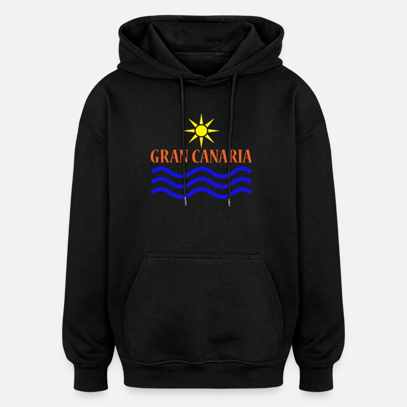 GRAN CANARIA Soleil Eau - Sweat à capuche oversize unisexe - noir