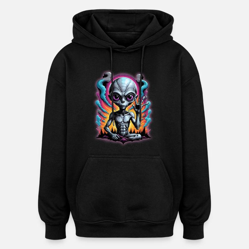 Oeuvre de méditation extraterrestre cosmique - Sweat à capuche oversize unisexe - noir