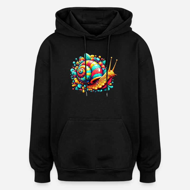 Escargot - Sweat à capuche oversize unisexe - noir