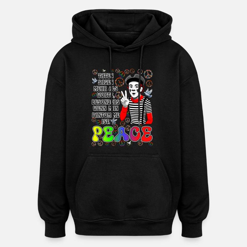 Friedens Pantomime - Oversized Unisex Hoodie - Schwarz