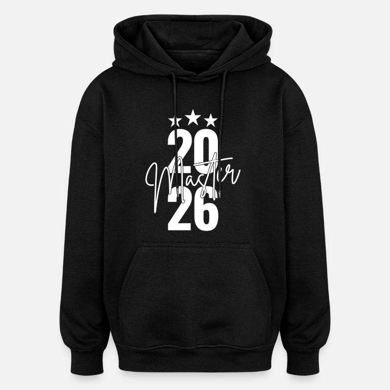 Master 2026 - Sweat à capuche oversize unisexe - noir