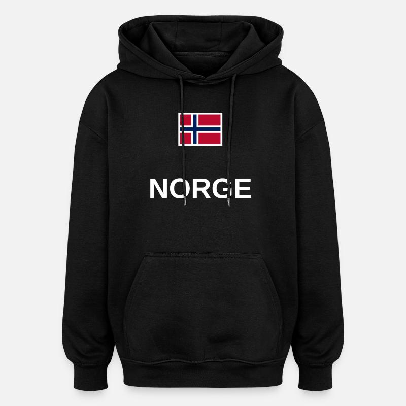 Norwegen - Oversized Unisex Hoodie - Schwarz