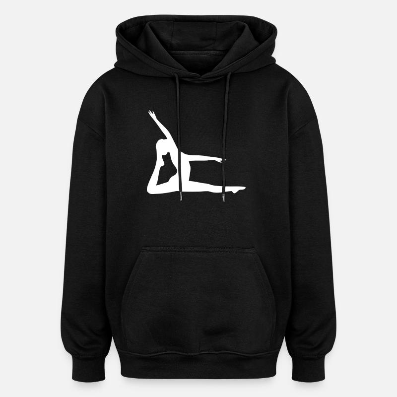 Yoga Silhouettes Blanches - Sweat à capuche oversize unisexe - noir