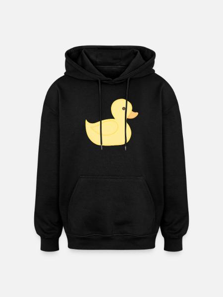 Gelbe Gummiente Cartoon Stil - Oversized Unisex Hoodie - Schwarz