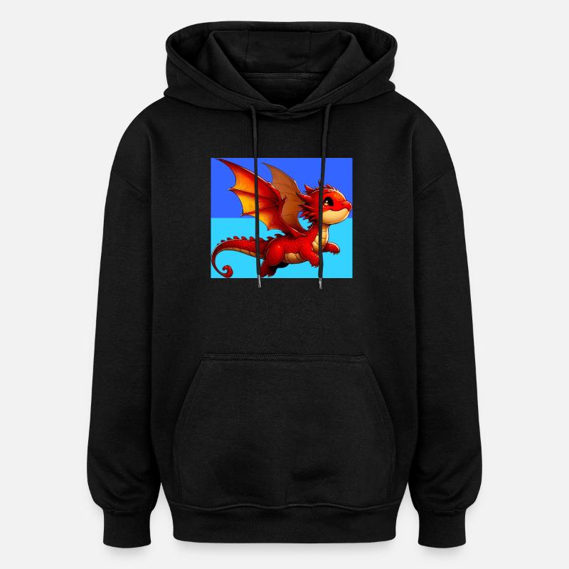 Drache - Oversized Unisex Hoodie - Schwarz