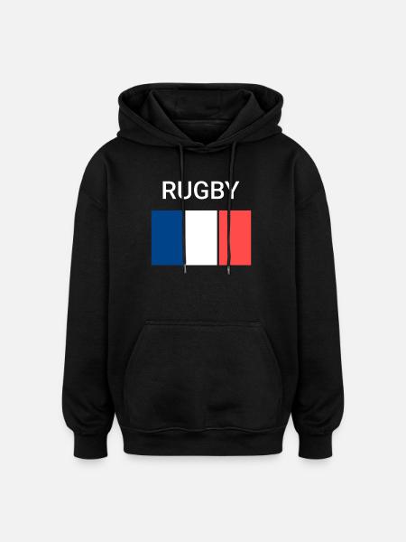 Rugby France - Oversized Unisex Hoodie - black