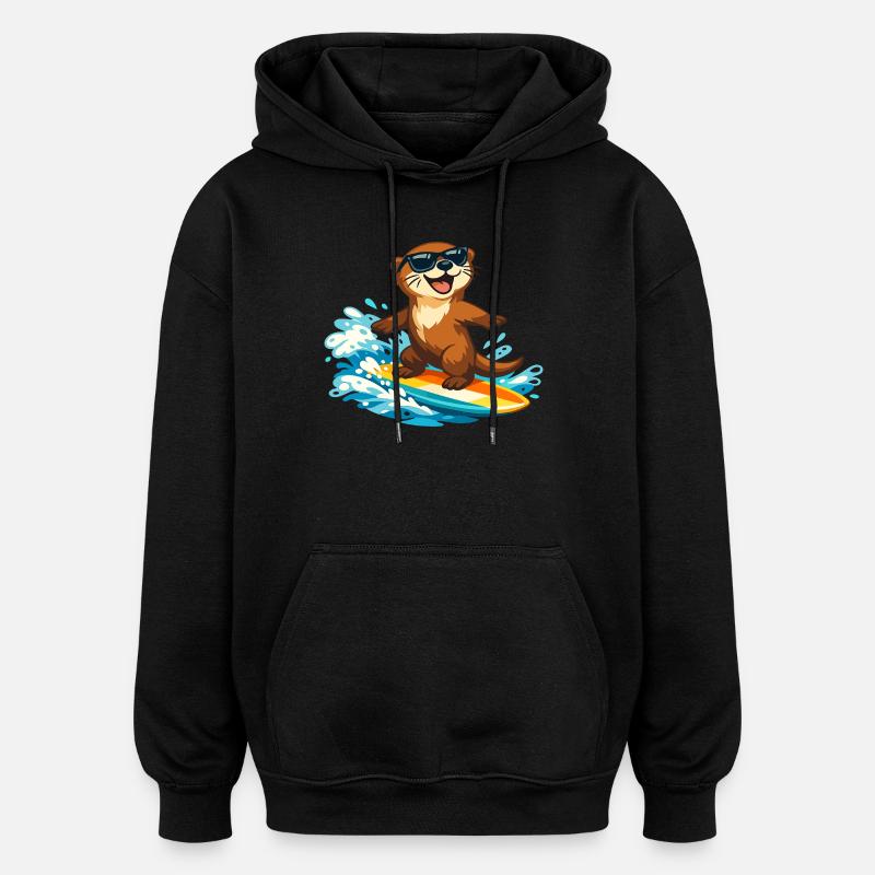 Lunettes de soleil Otter Surfer - Sweat à capuche oversize unisexe - noir