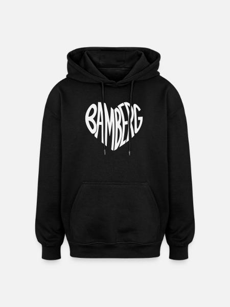 Bamberg Heart Typo - Oversized Unisex Hoodie - black