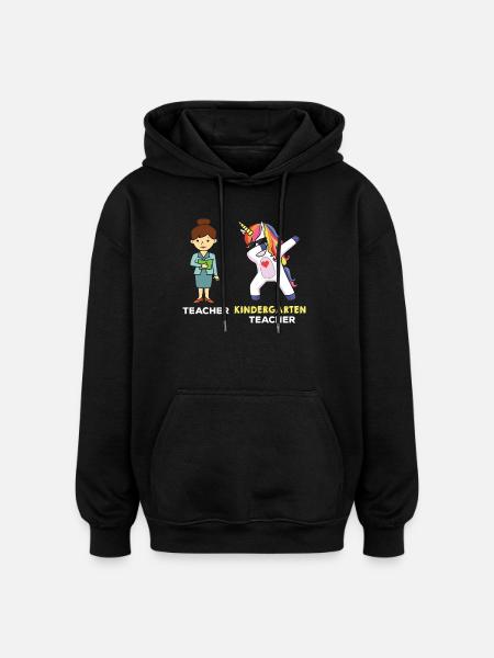 Kindergarten Teacher Dabbing Einhorn - Oversized Unisex Hoodie - Schwarz