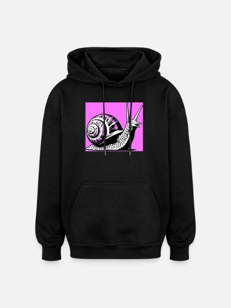 Snail - Oversized Unisex Hoodie - black