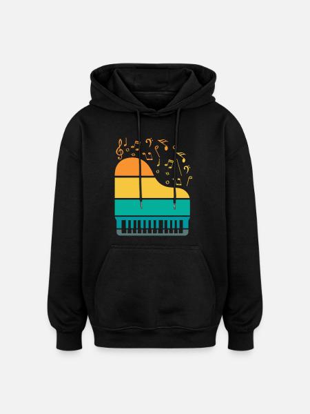 Piano Piano Musician Gift Gift Idea - Oversized Unisex Hoodie - black