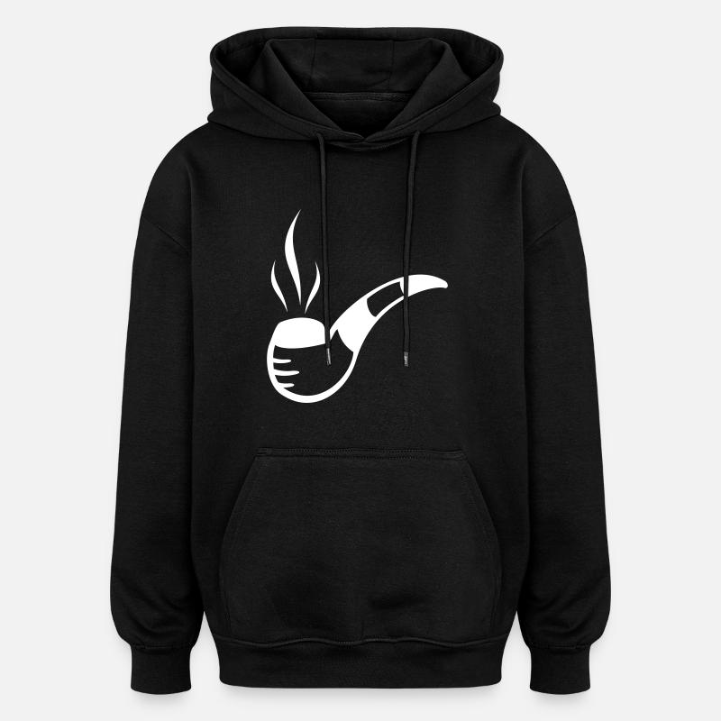 Pfeife mit Rauch bzw. Qualm - Oversized Unisex Hoodie - Schwarz