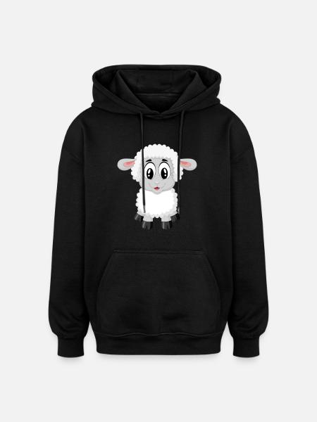 Sweet sheep! - Oversized Unisex Hoodie - black